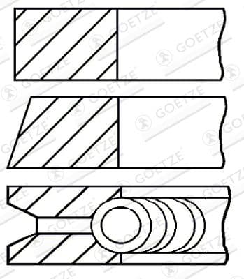 Jeu de segments de pistons