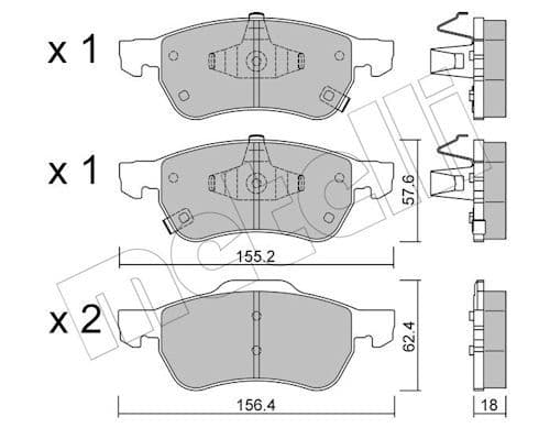 Kit de plaquettes de frein MG ZS