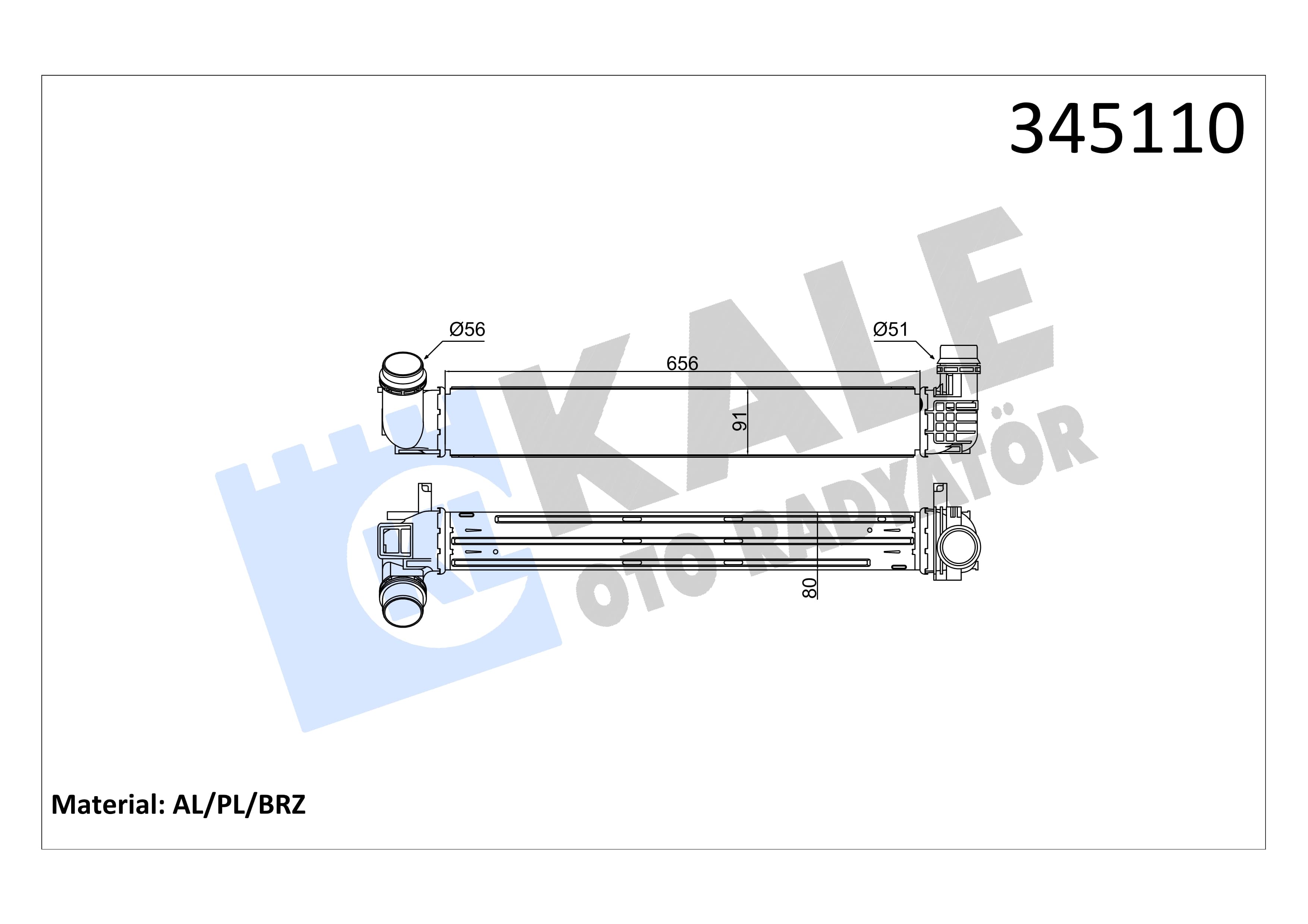 Intercooler radiateur de turbo