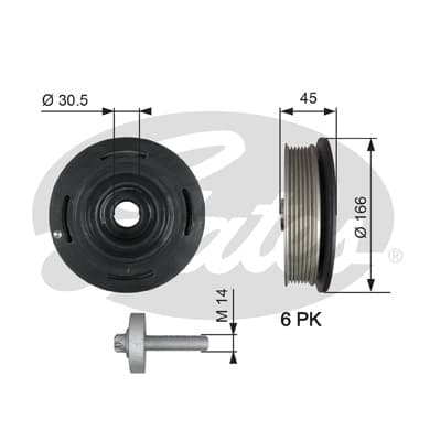 Poulie damper/vilebrequin