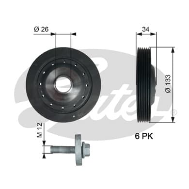 Poulie damper/vilebrequin