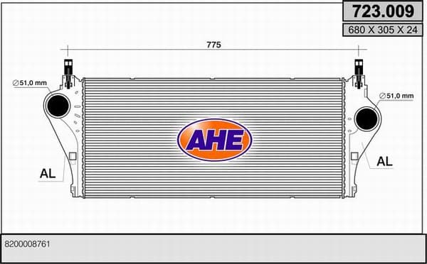Intercooler radiateur de turbo