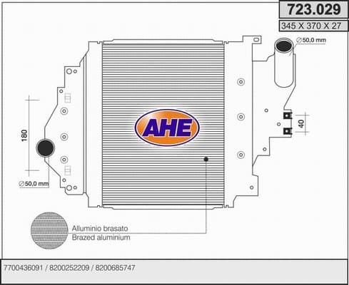 Intercooler radiateur de turbo