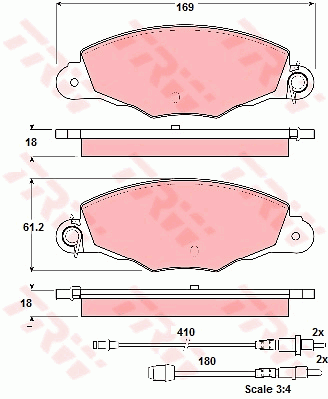 Plaquettes de frein avant (Jeu de 4)