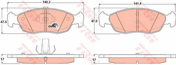 Plaquettes de frein avant (Jeu de 4)