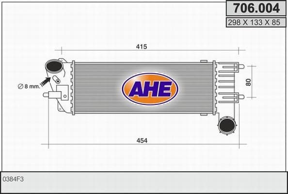 Intercooler radiateur de turbo