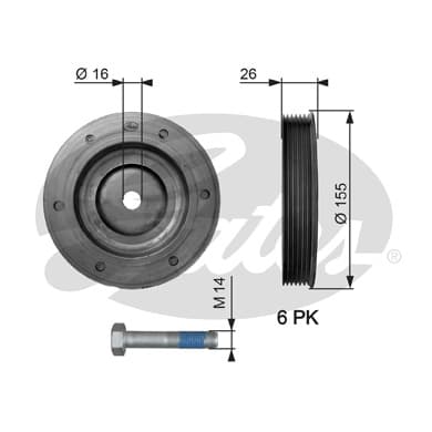 Poulie damper/vilebrequin