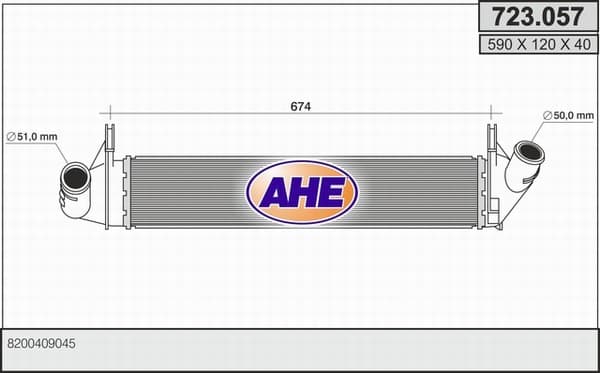 Intercooler radiateur de turbo