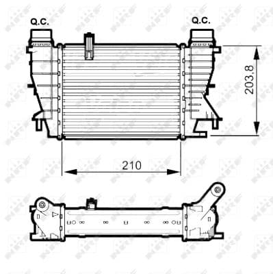 Intercooler radiateur de turbo
