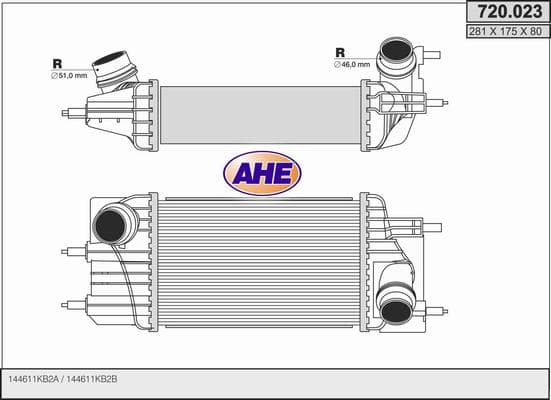 Intercooler radiateur de turbo