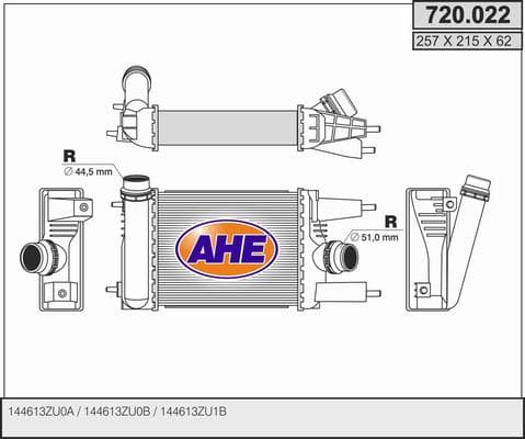 Intercooler radiateur de turbo