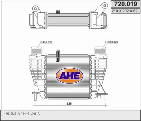 Intercooler radiateur de turbo