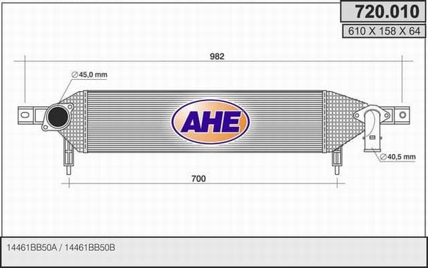 Intercooler radiateur de turbo