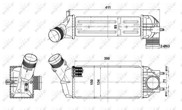 Intercooler radiateur de turbo