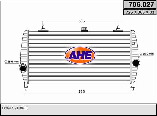 Intercooler radiateur de turbo