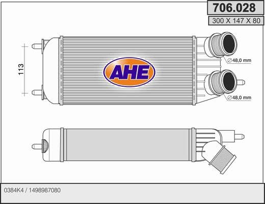 Intercooler radiateur de turbo