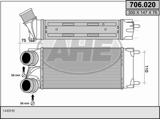 Intercooler radiateur de turbo