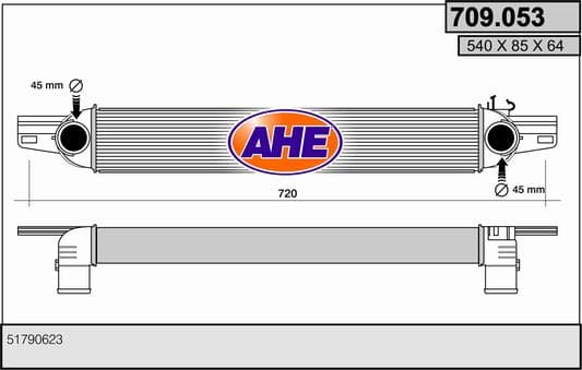 Intercooler radiateur de turbo