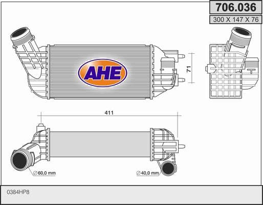 Intercooler radiateur de turbo