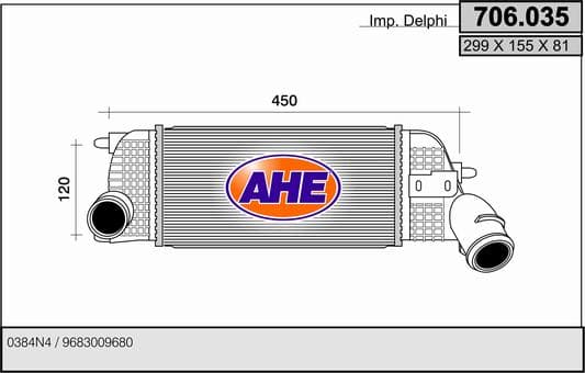 Intercooler radiateur de turbo