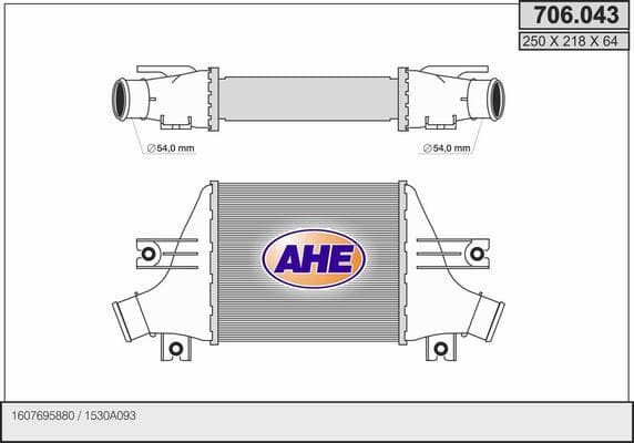 Intercooler radiateur de turbo