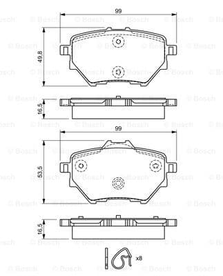 Plaquettes de frein arriere (Jeu de 4)