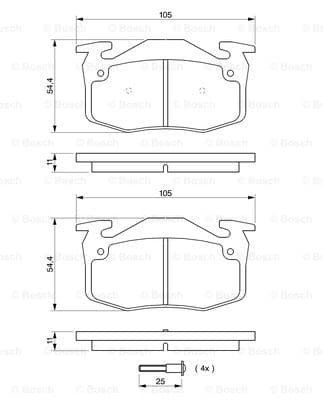 Plaquettes de frein arriere (Jeu de 4)