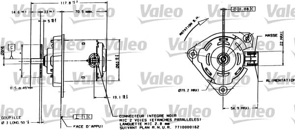 Moteur de ventilateur refroidissement