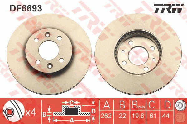 Disque de frein avant (Jeu de 2)