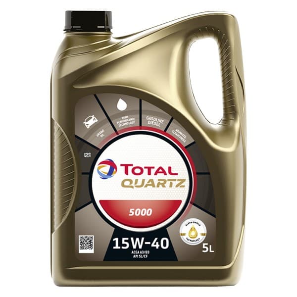 HUILE MOTEUR TOTAL QUARTZ 5000 15W40 5L