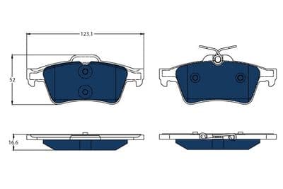 Kit de plaquettes de frein, frein à disque ELECTRIC BLUE