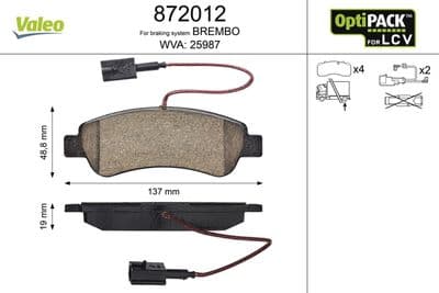 Kit de plaquettes de frein, frein à disque OPTIPACK for LCV