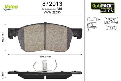 Kit de plaquettes de frein, frein à disque OPTIPACK for LCV