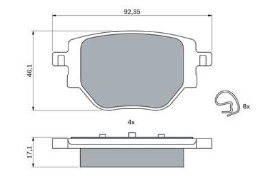 Kit de plaquettes de frein, frein à disque