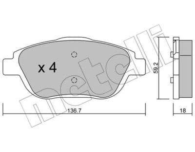 Kit de plaquettes de frein, frein à disque