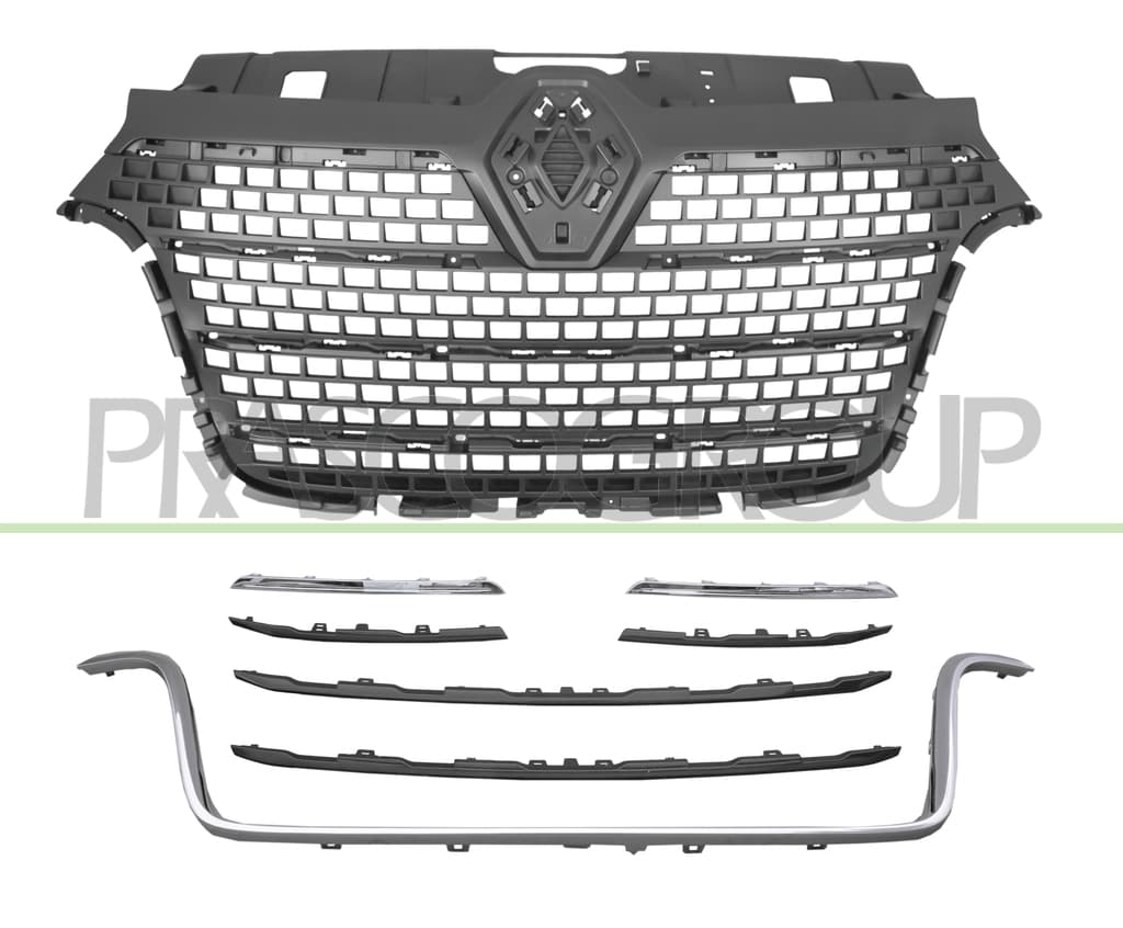 Grille Calandre Noire Brillant Avec Moulure Chromée