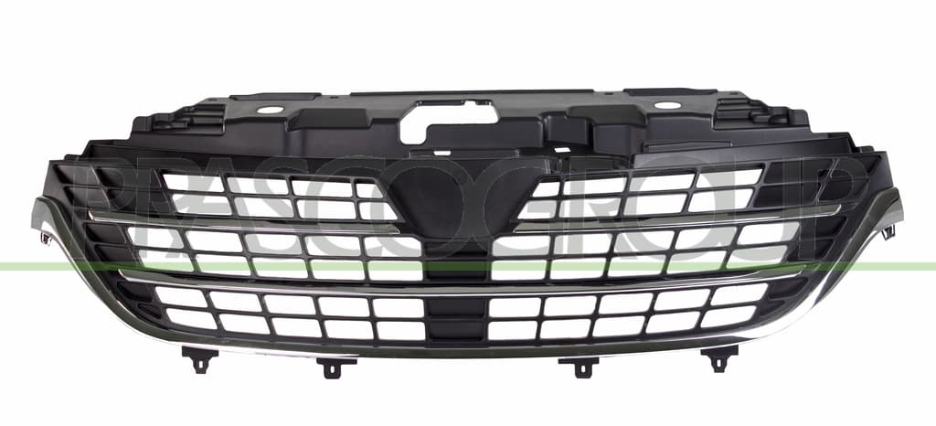 Grille Calandre Noire Avec Moulures Et Cadre Chromé