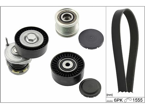 Jeu de courroies trapézoïdales à nervures