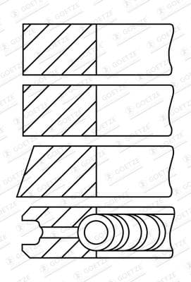 Jeu de segments de pistons
