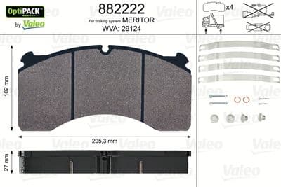 Kit de plaquettes de frein, frein à disque OPTIPACK