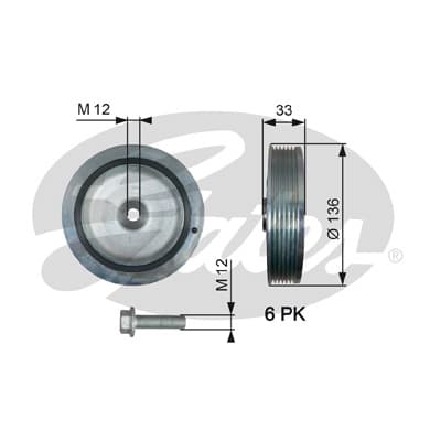 Poulie damper/vilebrequin